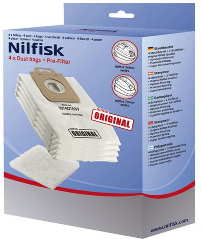 Select Staubsäcke 4 Stk., Ersatzteil für Staubsauger, 128389187 - Nilfisk
