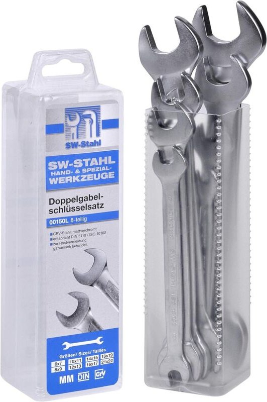 SW-Stahl 00150L Schraubenschlüssel 6-22 mm 8-teilig I Gabelschlüssel-Satz