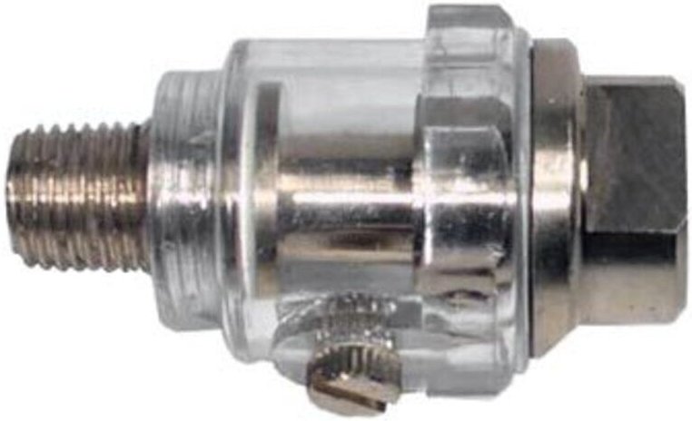 Mini-Inline-Öler/Schmiergerät 1/4" – Polycarbonat-Tank – 1/4" F Ein- und Auslass – Effiziente Schmierung von Druckluftwe...