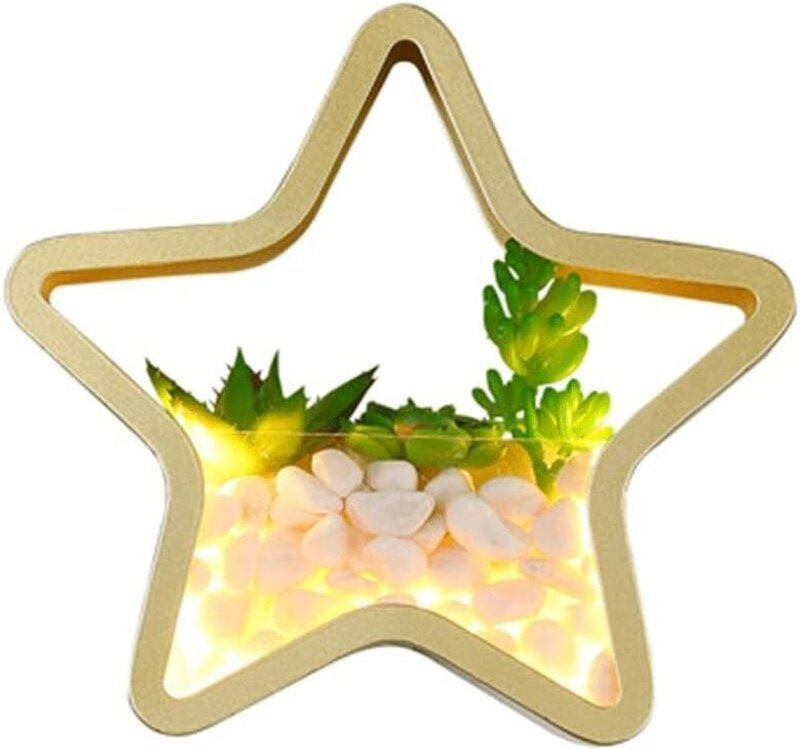 Lampe murale à LED à lumière chaude et succulente, étoile à cinq branches, applique murale moderne minimaliste en métal ...