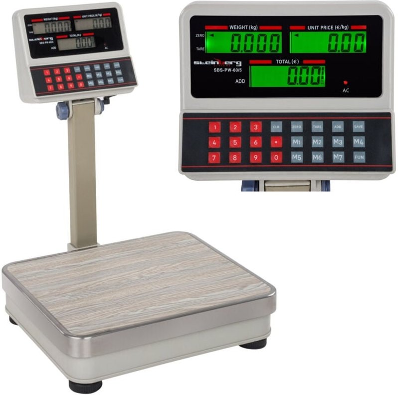 Thumbnail - Steinberg Systems - Kontrollwaage Ladenwaage Marktwaage 60 Kg 5 g led Hochanzeige