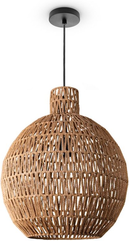 Pendelleuchte Wohnzimmer Boho Korbleuchten Pendellampe Rattan Hängeleuchte Natur (Ø45 cm), Pendelleuchte - Typ 8 - Paco ...