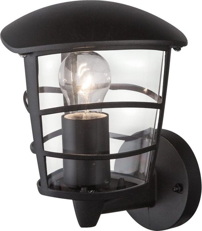 Außen Wandleuchte aus Aluminium, schwarz, rund, IP44, OMERO