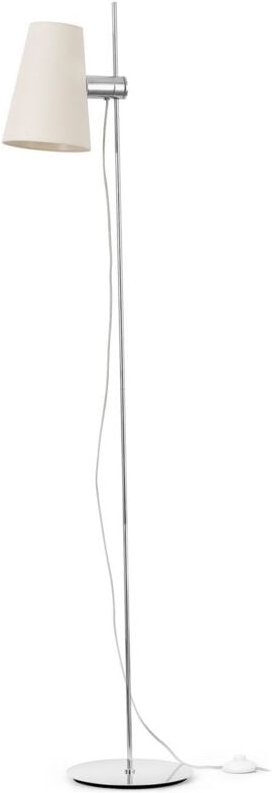 Faro Lupe - 1 Licht verstellbare Stehlampe Chrom mit weißem Schirm, E27