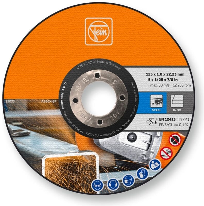 63709013010 Trennscheibe gerade 125 mm 25 St. - Fein