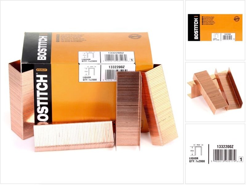 Bostitch - Heftklammern 22 mm Galva – Box mit 2000 Stück – 1332200Z