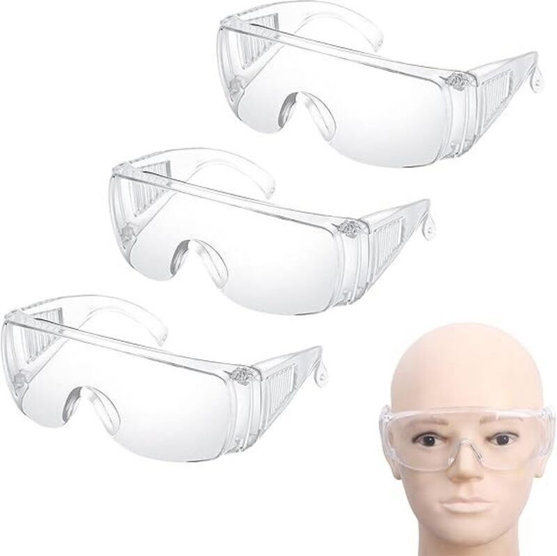 3er-Pack Antibeschlag-Schutzbrillen – klare Schutzbrillen – Augenschutzbrillen – spritzwassergeschützt, kratzfest und st...