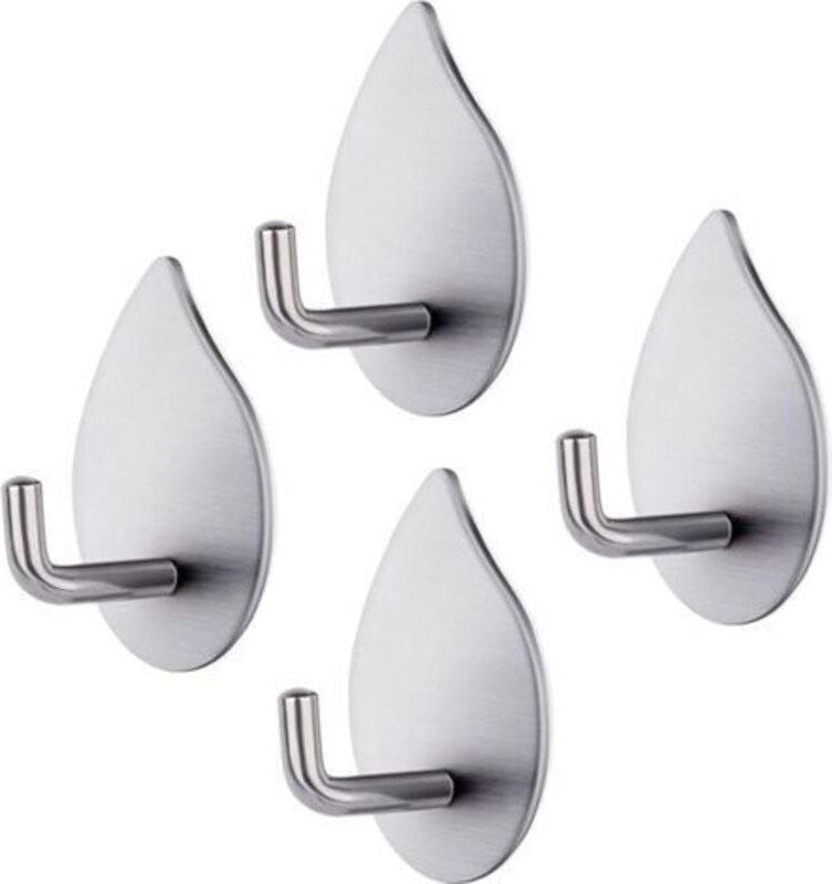Klebehaken, 4 Stück, selbstklebende Haken, 304 Edelstahl-Wandhaken, wasserdichter Handtuchhalter, Badezimmer, 3 kg Kapaz...