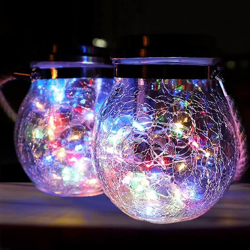 Solarlaterne für den Garten – 2er-Pack wasserdichte Solarleuchten für den Außenbereich – 20 LEDs, dekorative Solarbeleuc...