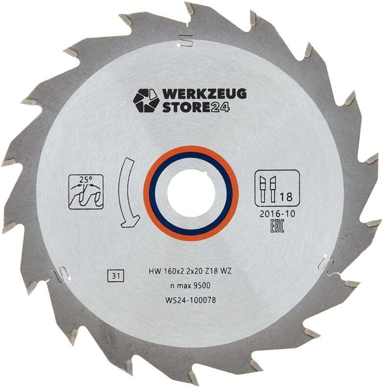 Hm Kreissägeblatt Holz 160 x 2,2 x 20 wz 18 100078 - Ws24