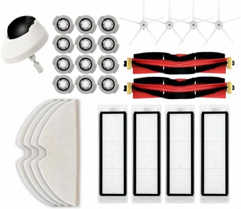 Zubehör/Ersatzteile für Roborock S5Max/S6Pure/S6MaxV Ultra Staubsauger, inkl. 2 Hauptbürsten, 4 Seitenbürsten, 4 Hepa-Fi...
