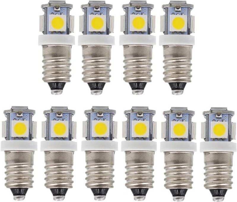 10 Stück E10 12 v kaltweiße LED-Lampen 5 smd 0,5 w 50 lm Lampe (kaltweiß)