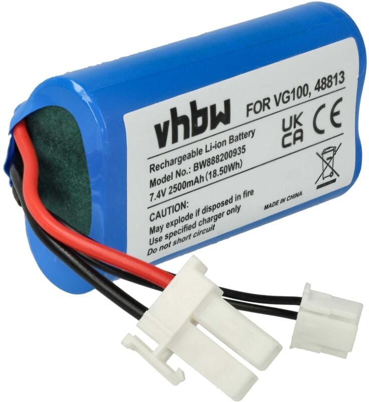 Akku kompatibel mit Vorwerk Kobold VG100 Home Cleaner Heimroboter Schwarz (2500 mAh, 7,4 v, Li-Ion) - Vhbw