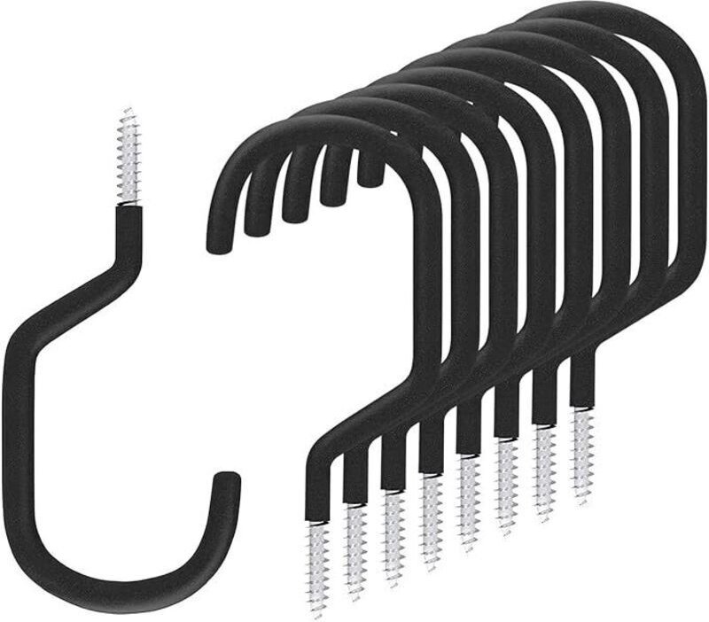 Garagen-Fahrradwandhaken, 8er-Set schwarze Haken zum Aufhängen von Mountainbikes, BMX-Rädern und allen anderen Fahrradty...