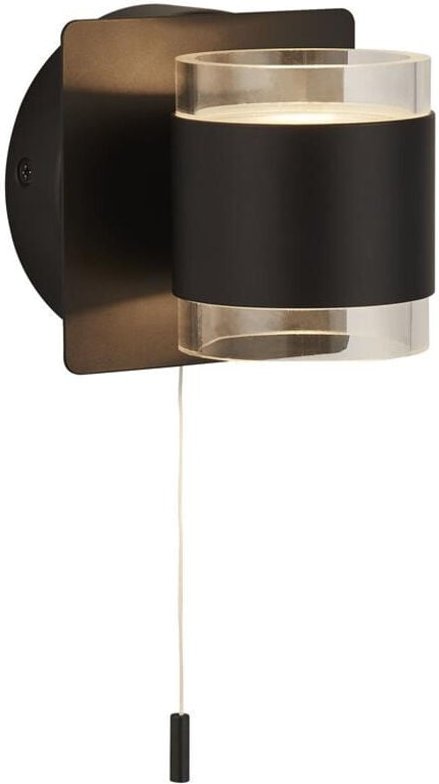 Wandlampe Wandleuchte Badezimmerlampe led Wohnzimmerlampe schwarz klar 10 cm