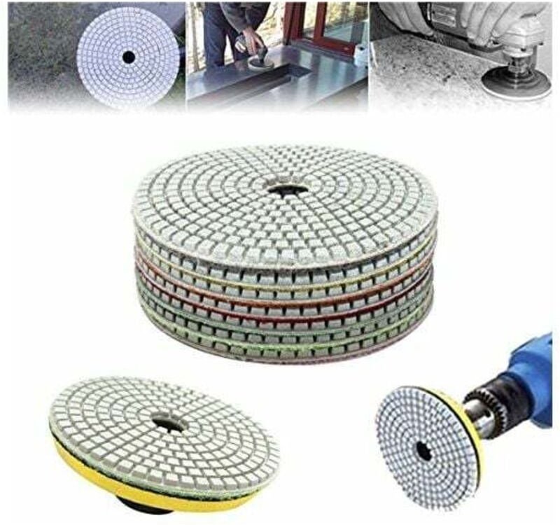 Stück 5 Zoll 50-3000 Körnung Diamant Polierpad Schleifscheibe für Marmor Beton Granit Glas