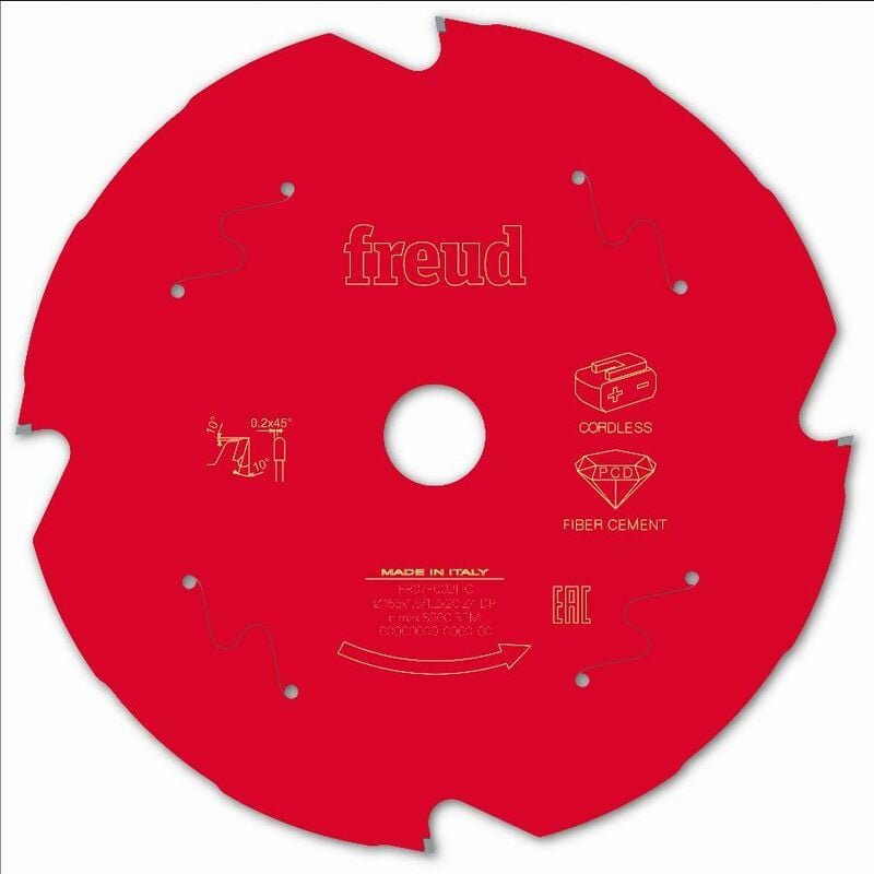 Freud - Diamantblatt für Akku-Handkreissäge Ø165 1,8/1,2 AL20 Z4 td 10° - F03FS10096 -FR07F002HC