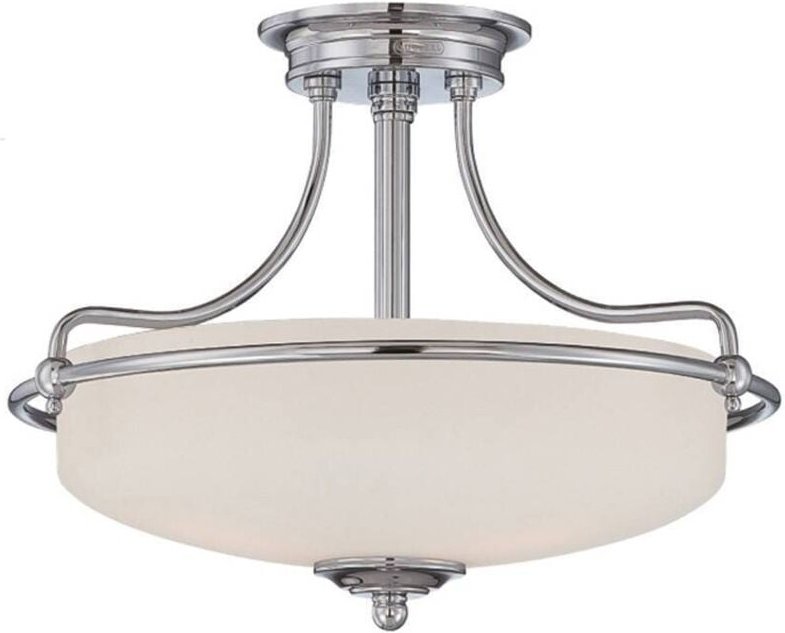 Elstead - Griffin - 3 Light Semi Flush Deckenleuchte Chrom poliert, E27