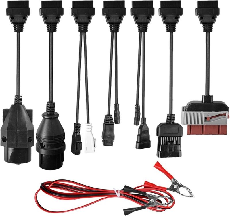 Set mit 8 universellen OBD2/OBD1-Adaptern – Diagnosegerät – Adapterkabelset für OBD-Diagnosegeräte – Diagnoseadapterkabe...