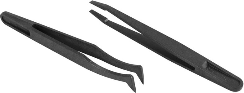 6 Stueck Praezisions-Pinzette Set Kunststoff antistatisch Werkzeug Kit Groesse 1/2/3/5/6/8 jeder (schwarz)