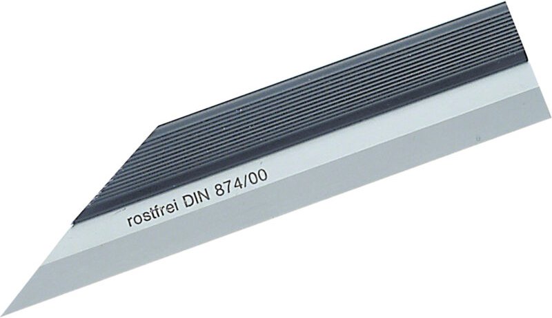 Rb Messwerkzeug - Präzision Haarlineal mit Handwärmeschutz DIN874/00 Inox 100 mm rostfreier Stahl