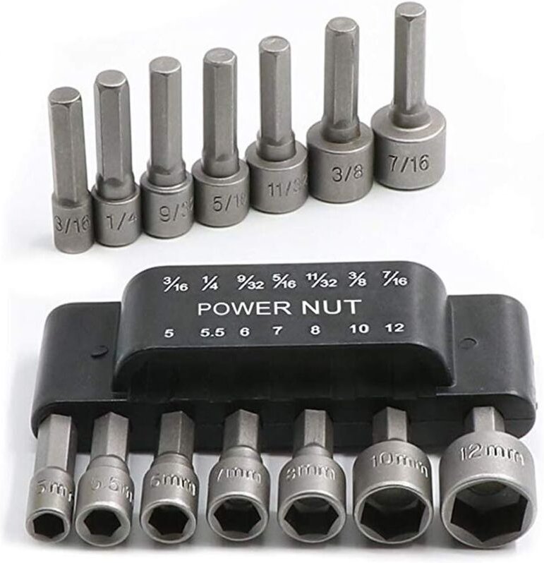 Set mit 14 Bohrern für elektrische Steckschlüssel, 1/4"-Sechskant-Steckschlüsseladapter, Reparaturwerkzeugset