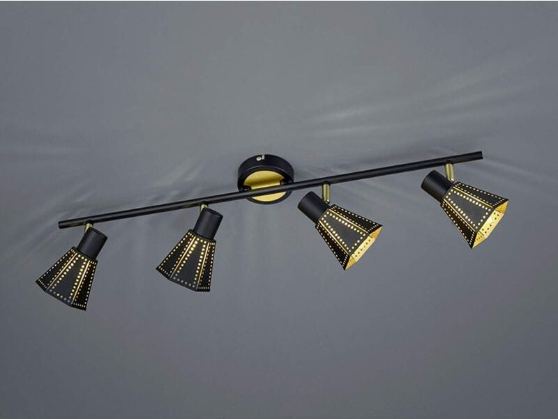 Design Decken Lampe Balken Leuchte Esszimmer Strahler Gold Spot verstellbar Trio Leuchten 800300432