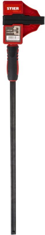 Kompaktzwinge, optimal für Arbeiten auf engem Raum, 600 mm Spannweite, 60 mm Ausladung, große Spannbacken - Stier