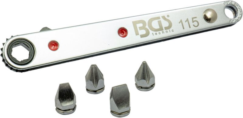 Bgs Technic - bgs - Spezial-Bitknarre, ultra dünn Abtrieb Innensechskant 6,3 mm (1/4') inkl. 4 Spezial-Bits - 115