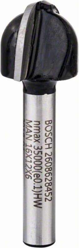 Hohlkehlfräser 6 mm, R1 8 mm, d 15,9 mm, l 12,3 mm, g 45 mm - Bosch