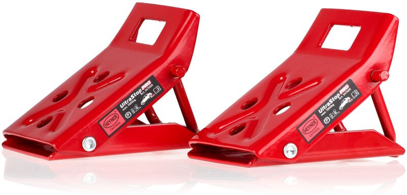 HEYNER® Unterlegkeile Auffahrkeile Metallkeil klappbare Keile 1000kg Achslast je Keil, 2 Stück