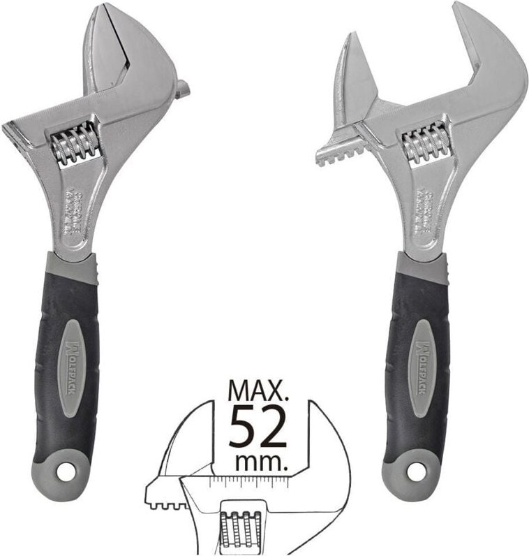 Llave Ajustable Gran Apertura 52 mm. medida 10'