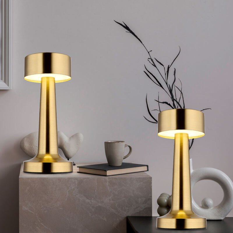Tischlampe Tischleuchte Schlafzimmerlampe Leseleuchte Wohnzimmerleuchte, Metall Kunststoff messing, Akku dimmbar cct Sch...