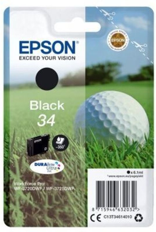 Epson Golf ball Singlepack Black 34 DURABrite Ultra Ink
