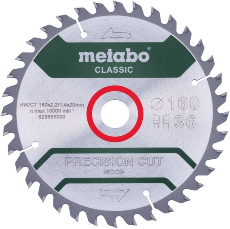 Metabo - Sägeblatt precision cut wood - classic, 160x2,2/1,4x20 Z36 wz 10° /b (628659000)