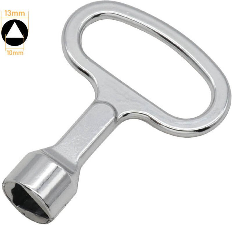 Dreieckiger Mülltonnenschlüssel, gelber dreieckiger Metallsteckschlüssel für Gaszähler, Aufzüge, Schaltschränke und Gehä...