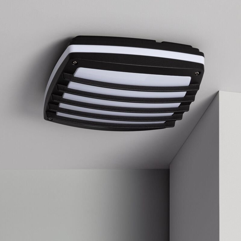 Deckenleuchte Eckig Aluminium für Aussen 300x300mm Domia Schwarz