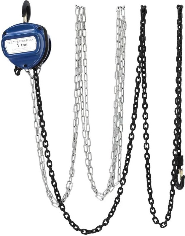 1T Kettenzug handseilwinde, Verzinkte Kette, ölfrei, 1000Kg Tragkraft Flaschenzug Seilzug Hebezug Ratschenzug, 4m Kette,...