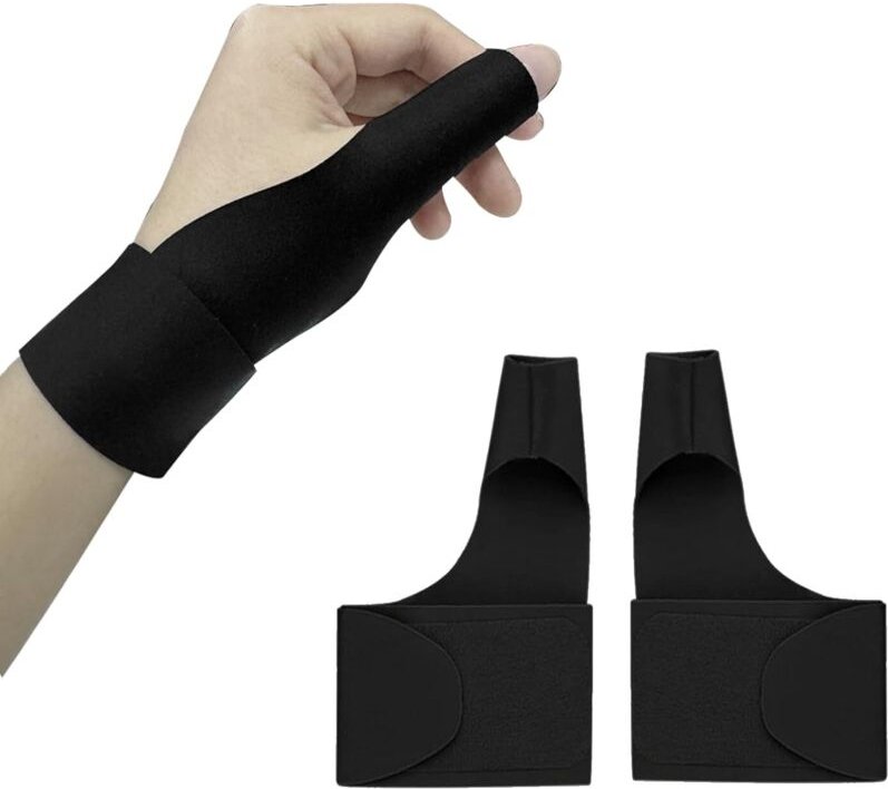 Rechts- und Links-Daumenschiene – Verstellbare elastische Daumenbandage bei Arthritis/Sehnenentzündung, doppelseitige Ge...