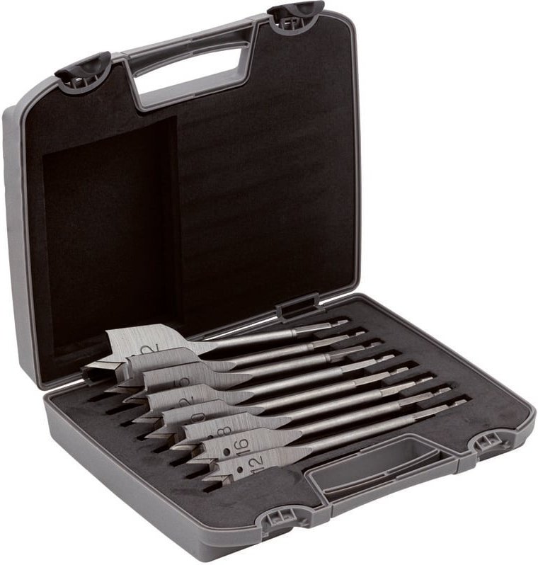 Flachbohrer-Set für Holz, 8-tlg, 12-32 mm im Koffer - Bahco