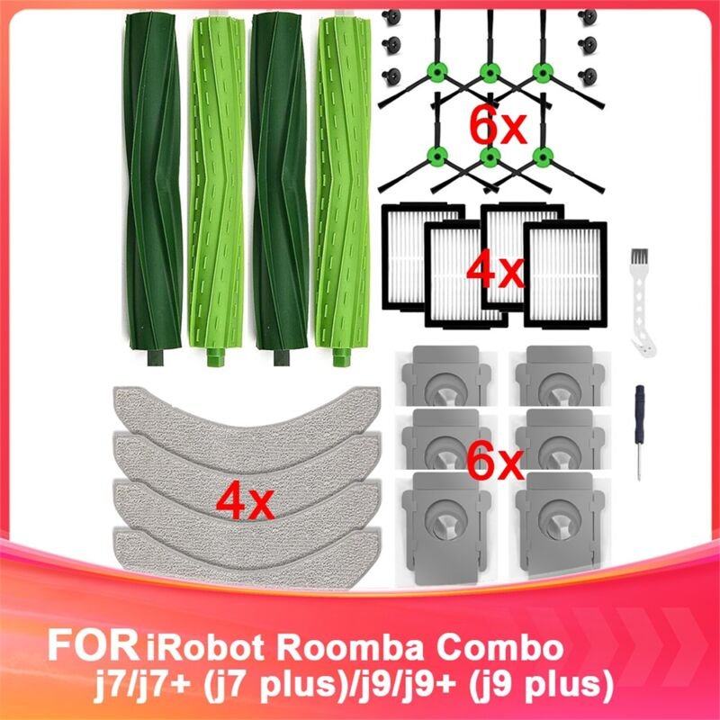 Für Combo J7/J7+ J7 Plus/J9/J9+ J9 Plus Roboter-Staubsauger-Zubehör, Rollenbürsten, Wischpads, Staubbeutel