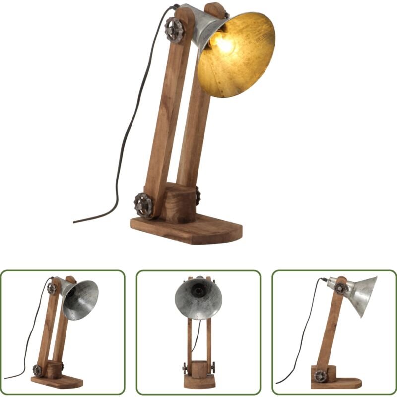 vidaXL Industriestil - Schreibtischlampe 25 W Vintage-Silbern 23x13x52 cm E27