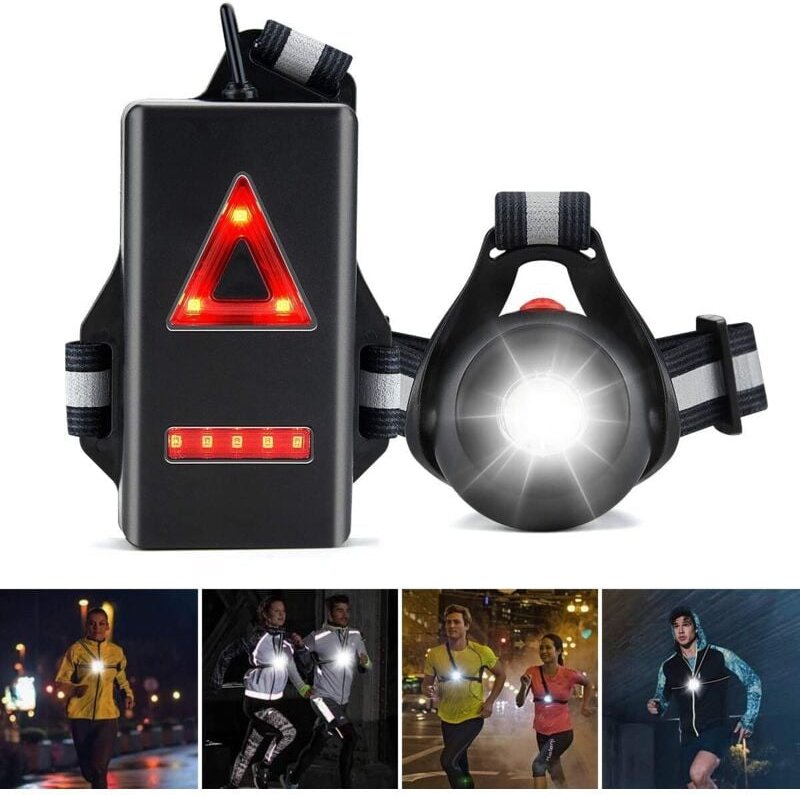 Lauflicht, 120° verstellbarer Abstrahlwinkel, 500 Lumen, 360° Reflektorstreifen, USB wiederaufladbar, LED-Brust-Nachtlic...