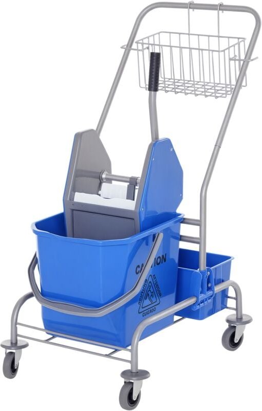 Putzwagen Reinigungswagen Fahreimer Putzeimer 25 Liter Wischwagen mit Wringer, Haken für Mopp Haushaltswagen mit 4 Rolle...