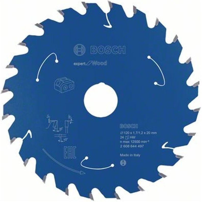 Akku-Kreissägeblatt Expert for Wood, 120 x 1,7/1,2 x 20, 24 Zähne - Bosch