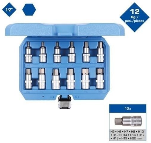Brilliant Tools - 1/2" Innensechskant Bit-Stecknuss-Satz 12tlg. 5 - 22 mm - BT022012