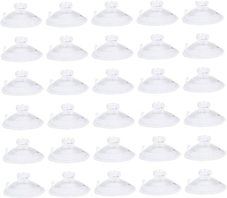 Set mit 30 transparenten Saugnäpfen aus Kunststoff ohne Haken zum Dekorieren von Autos, Hochzeitsständern, Postern und k...