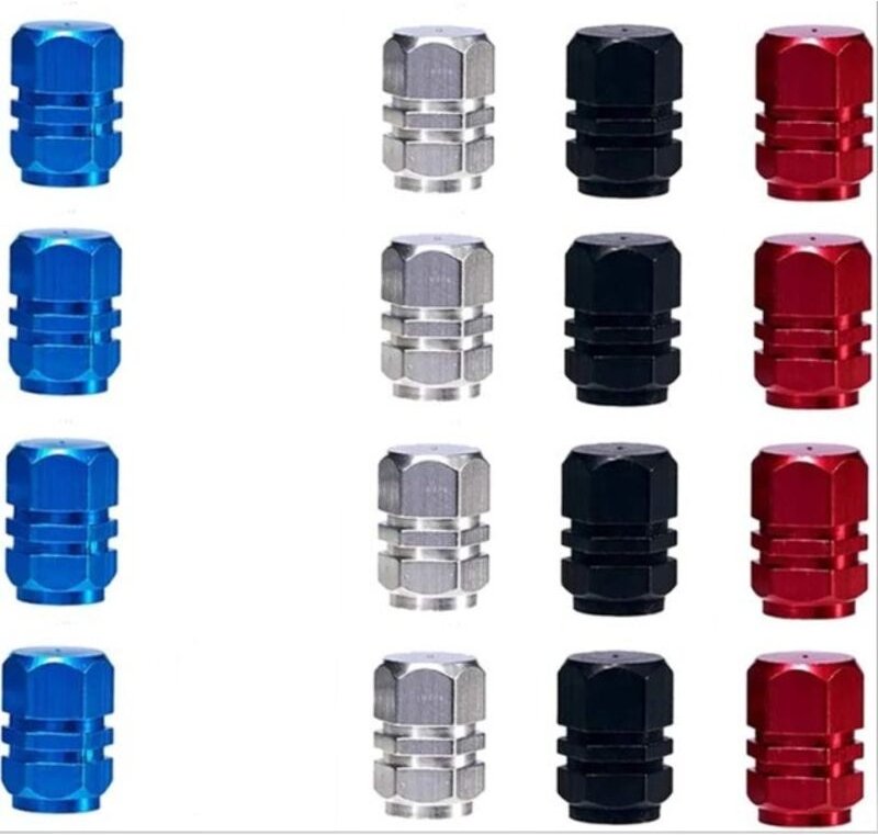 Ventilkappen, 32er-Pack staubdichte Ventilkappen aus Aluminiumlegierung für Motorrad, Auto, Fahrrad – Silber, Rot, Blau,...