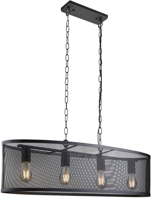 Pendel Hänge Lampe Retro Design Wohn Ess Zimmer Decken Leuchte Käfig schwarz