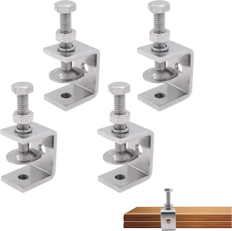 4 Stücke Pinces C in Acier Inoxydabder 304 Heavy Duty, Pinces C 30 mm, Pince à Schraube in C, Mini Serre Joint, Peindite...